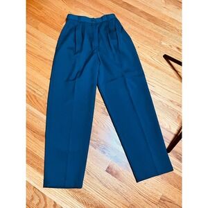 Vintage 90s Counterparts Petites Teal Blue  Elastic Waist Pants Size 10 Petite